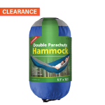 Double Parachute Hammock Blue/Grey        6.5' Wide x 10.5' Long Double Parachute Hammock Blue/Grey        6.5' Wide x 10.5' Long
