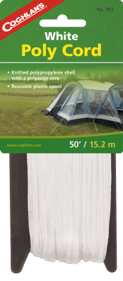 Poly Cord 50' - White - 6mm  Safe Working Load 100 lbs Poly Cord 50' - White - 6mm  Safe Working Load 100 lbs