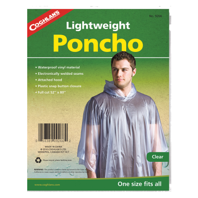Vinyl Poncho - Clear   Full Cut 52Inch x 80Inch (132 x 203cm) Vinyl Poncho - Clear   Full Cut 52Inch x 80Inch (132 x 203cm)