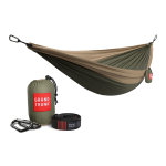Double Deluxe Hammock w/Straps - Olive Green/Khaki