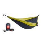 Double Deluxe Hammock w/Straps - Collegiate Navy/Chartreuse