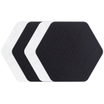 Tenacious Tape Hex Patches with 2 Large Clear PVC + 2 Large Black 70D hexagon Shape Patches
