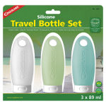 3pk Silicone Travel Bottle 89ml  1 Each Clear, Blue, Green