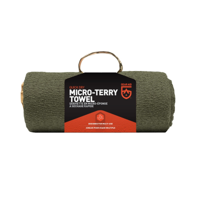 GA Microfibre TERRY Towel - OD Green Large - 290g -  77cm x 128cm