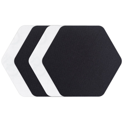 Tenacious Tape Hex Patches with 2 Large Clear PVC + 2 Large Black 70D hexagon Shape Patches