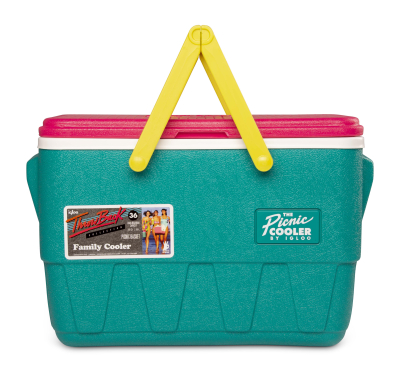 Retro 25QT Picnic Cooler - Dark Jade / Bold Magenta / Livewire Yellow
