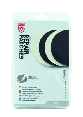 Tenacious Tape Repair Patches- 2 Clear & 2 Black Patches 7.6cm