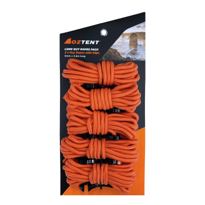 Long Guy Rope with Clip 5 Pack